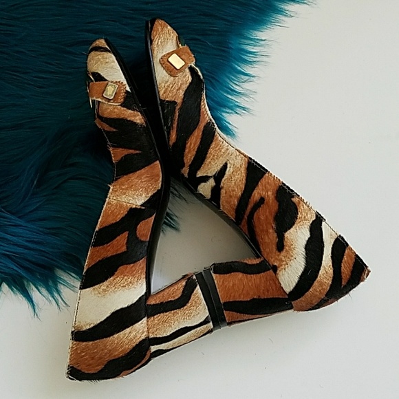 Nine West Cow Leather Tiger Pumps Size 6 - Picture 6 of 7